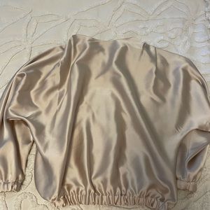 Zara tan silk shirt